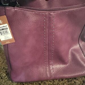 Montana West Deep Purple Studded Shoulder Bag